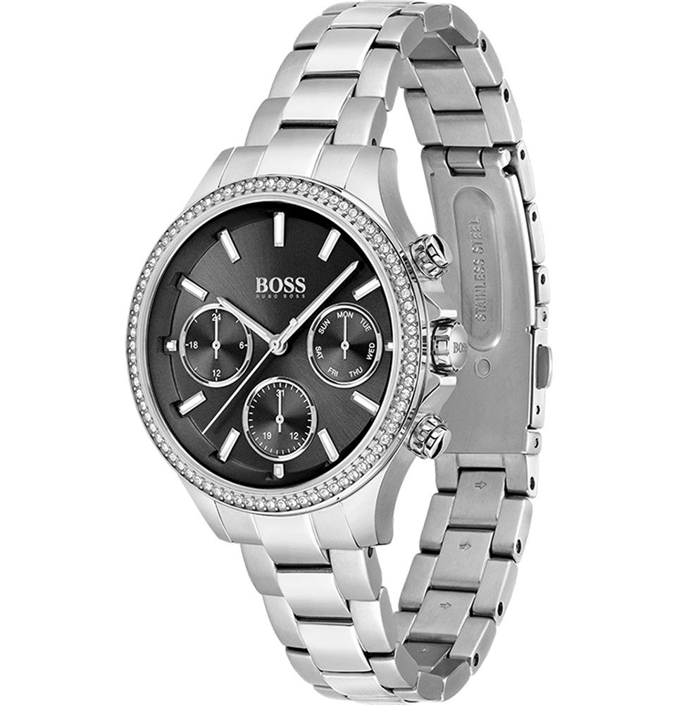Hugo Boss Womens 1502593 Pandora Silver Tone Stainless Steel Watch With Black Dial – product image 2