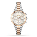 Hugo Boss Womens 1502564 Pandora Two Tone Stainless Steel Watch With Rose Gold Accents