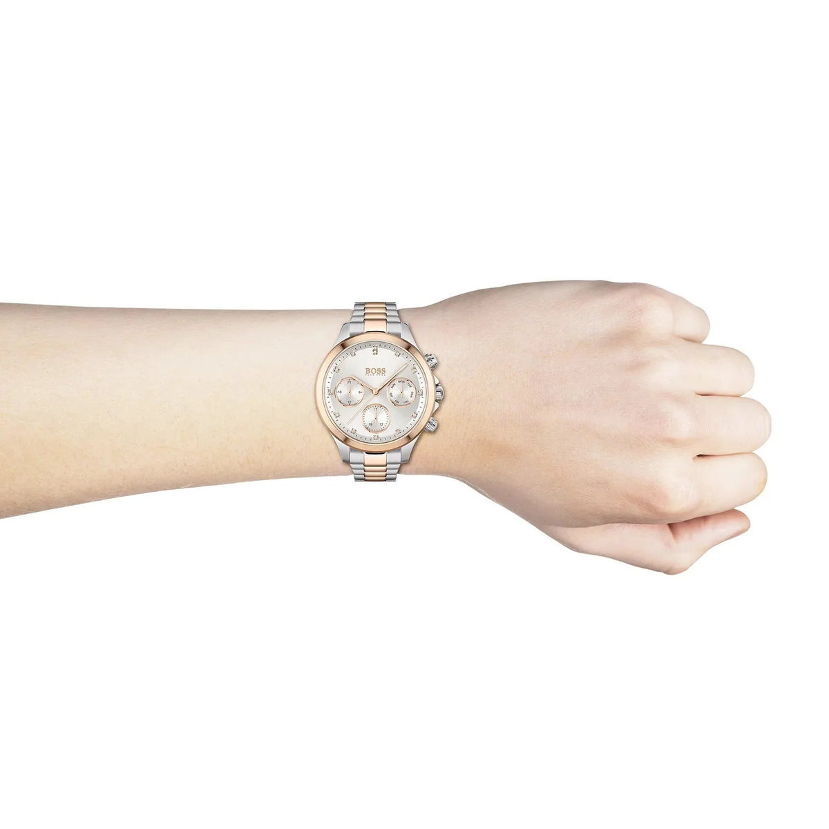 Hugo Boss Womens 1502564 Pandora Two Tone Stainless Steel Watch With Rose Gold Accents – product image 4
