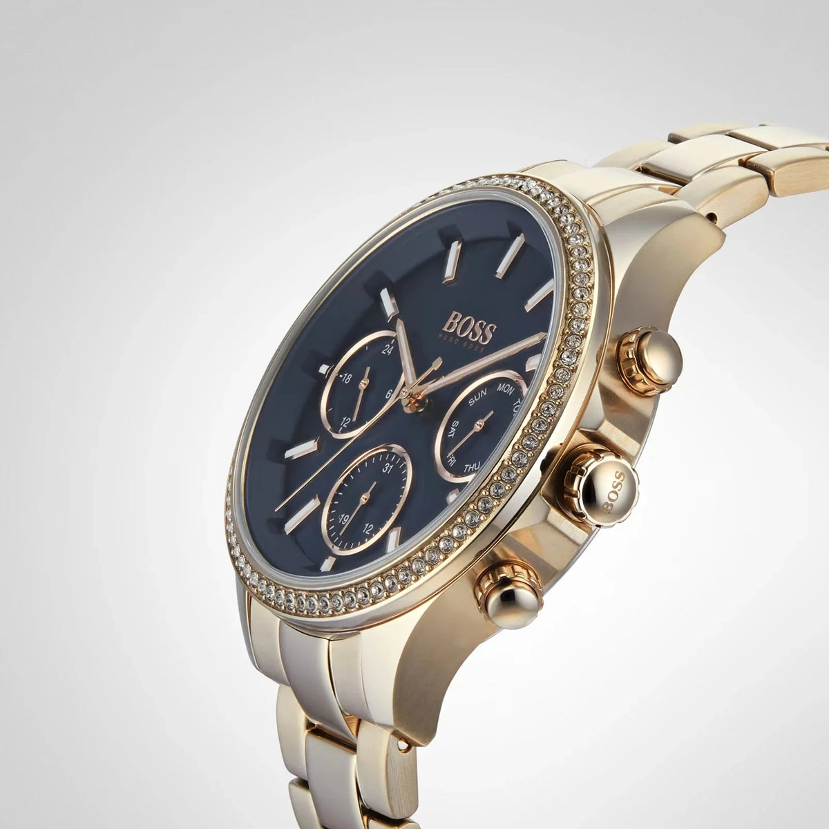Hugo Boss Womens 1502566 Pandora Gold Tone Stainless Steel Watch With Blue Dial – product image 5