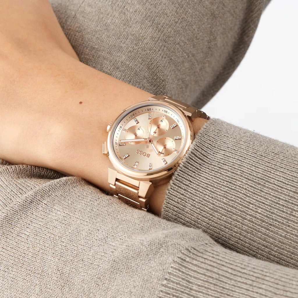 Hugo Boss Womens 1502592 Pandora Gold Tone Stainless Steel Watch With Black Dial – product image 3