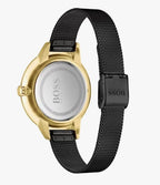 Hugo Boss Womens 1502601 Symphony Gold Tone And Black Mesh Bracelet Watch – product image 5
