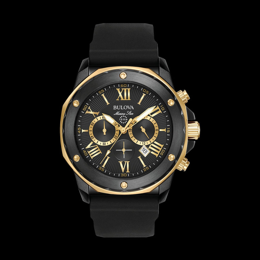 Bulova Marine Star Chronograph Men's Black Watch 98B278 – product image 6