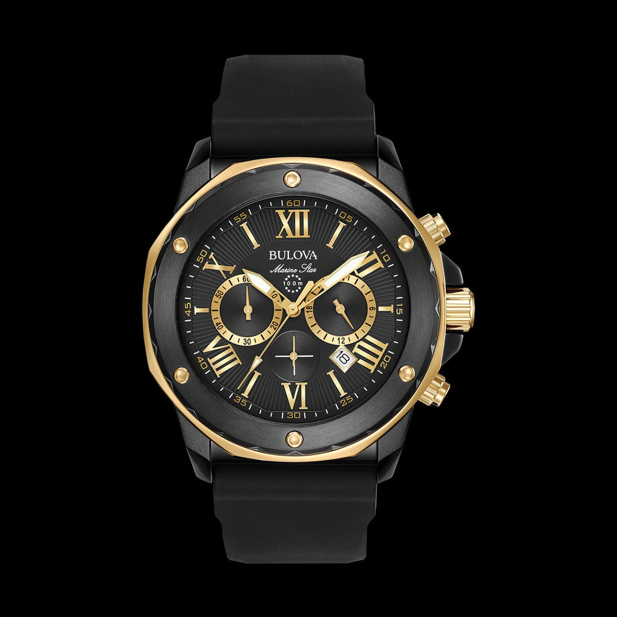 Bulova Marine Star Chronograph Men's Black Watch 98B278 – product image 6
