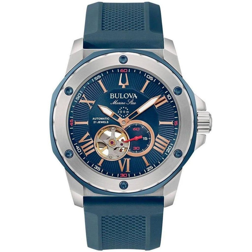 Bulova Marine Star Auto Men's Blue Watch 98A282 – product image 5