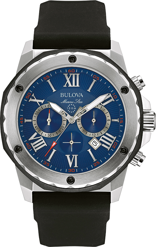 Bulova Marine Star Chronograph Men's Blue Watch 98B258 – product image 4