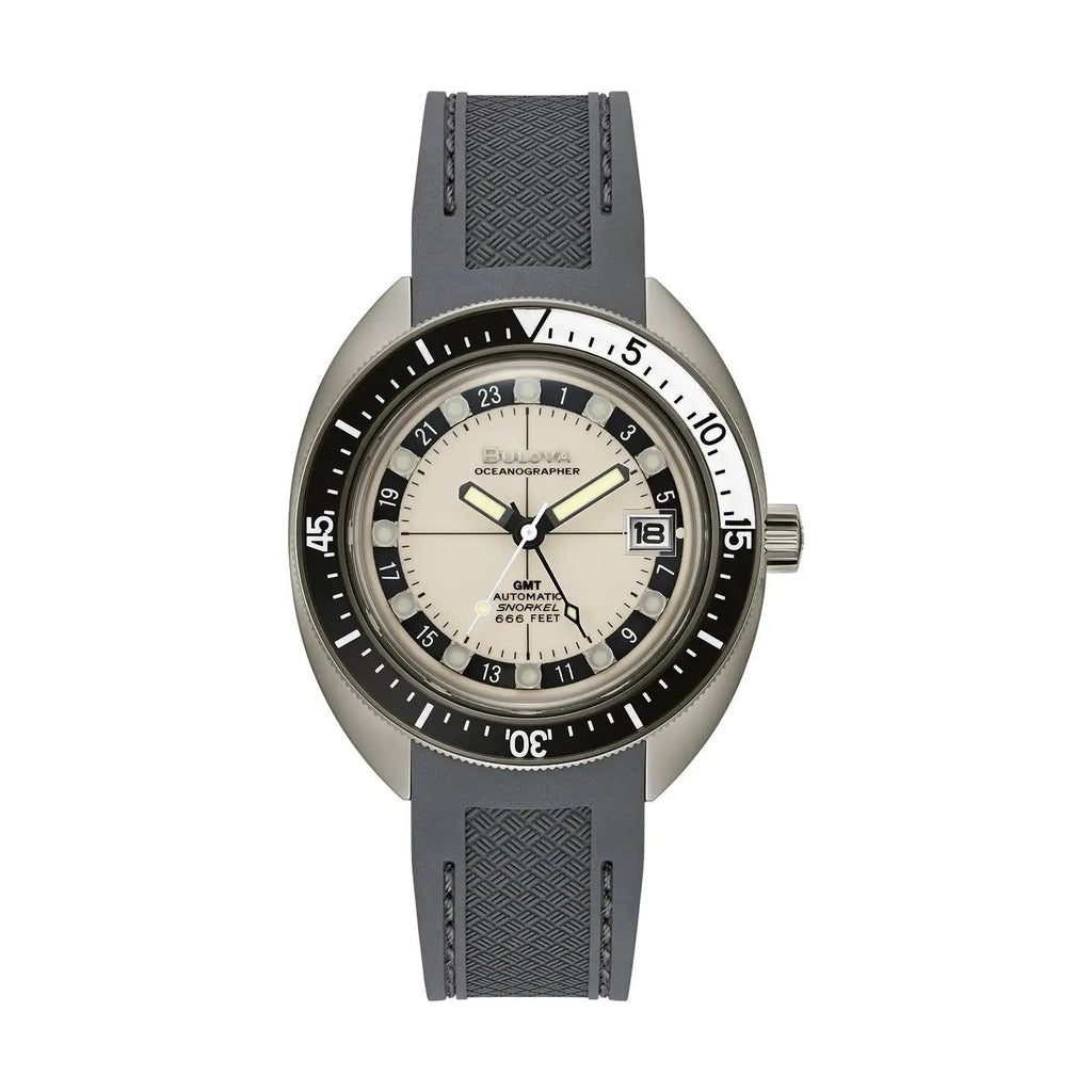 Bulova Oceanographer Gmt Men's White Watch 98B407