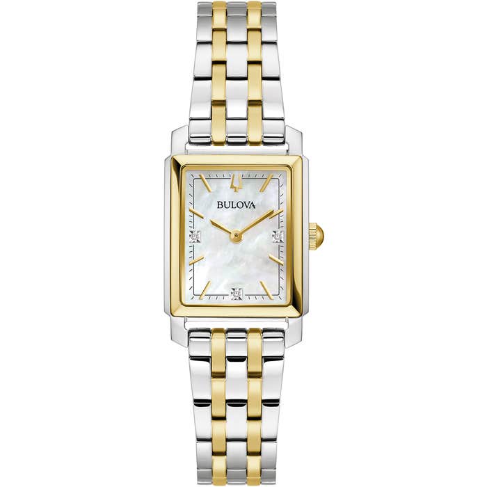 Bulova Sutton Women's Two-Tone Rectangle Watch 98P220