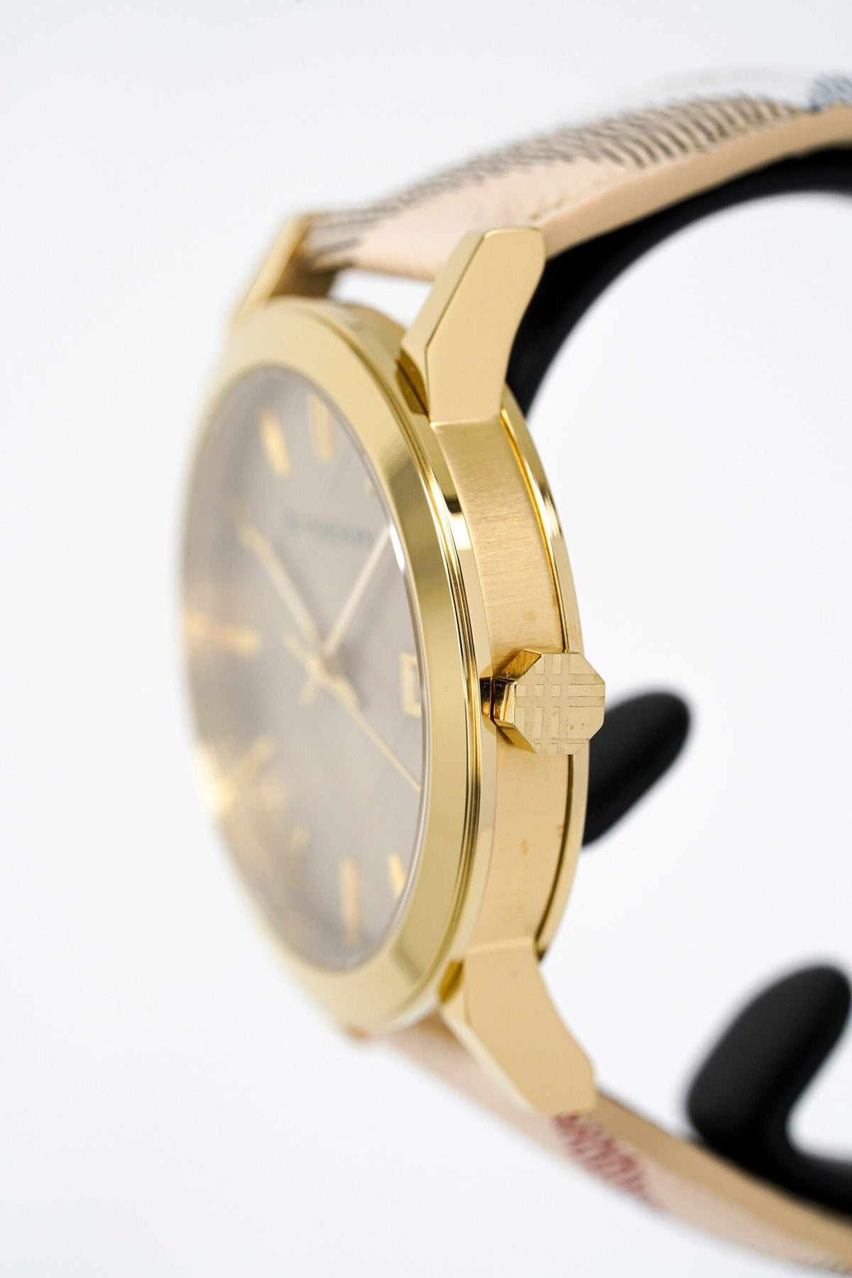 Burberry Women's Watch The City Haymarket Check Yellow Gold BU9026 – product image 3