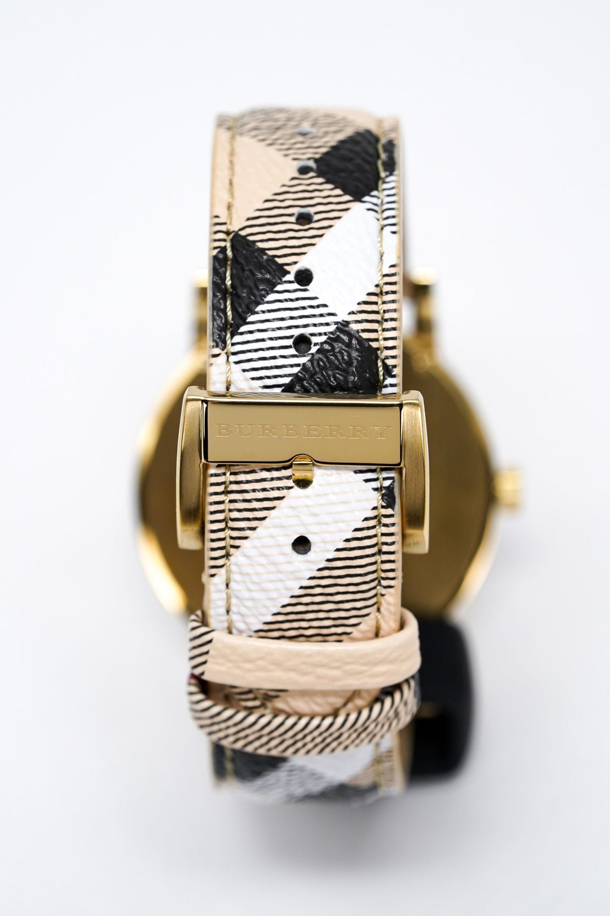 Burberry Women's Watch The City Haymarket Check Yellow Gold BU9026 – product image 2