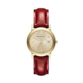 Burberry Gold Plated Red Patent Leather Women Watch BU9140
