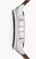 Fossil Sport Tourer Chronograph Brown Leather Strap Cream Dial Men's Watch FS6042 – product image 4