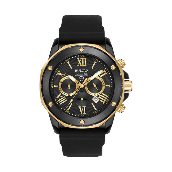 Bulova Marine Star Chronograph Men's Black Watch 98B278 – product image 4