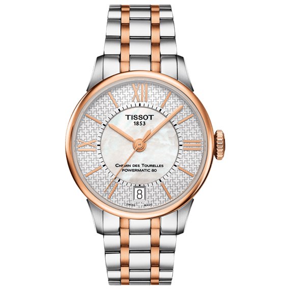 Tissot Women's Automatic Watch Chemin Des Tourelles Powermatic 80 Two Tone Rose Helvetic Pride Special Edition T0992072211801