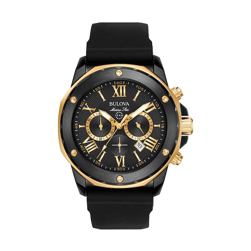 Bulova Marine Star Chronograph Men's Black Watch 98B278 – product image 5