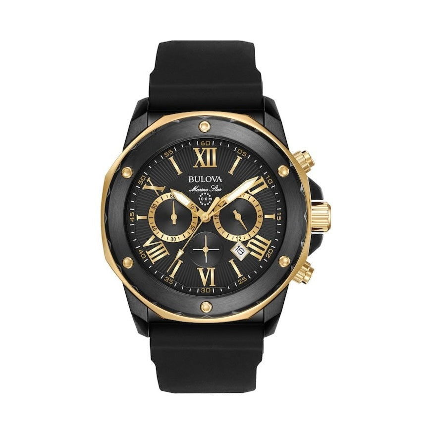 Bulova Marine Star Chronograph Men's Black Watch 98B278 – product image 3