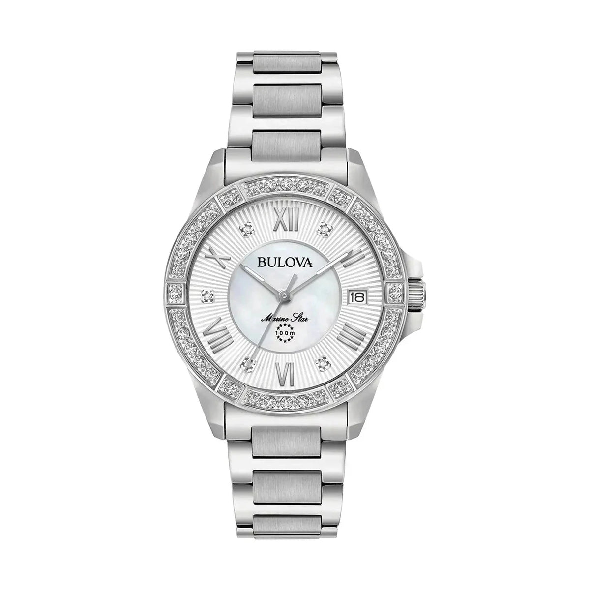 Bulova Marine Star Women's Silver Watch 96R232