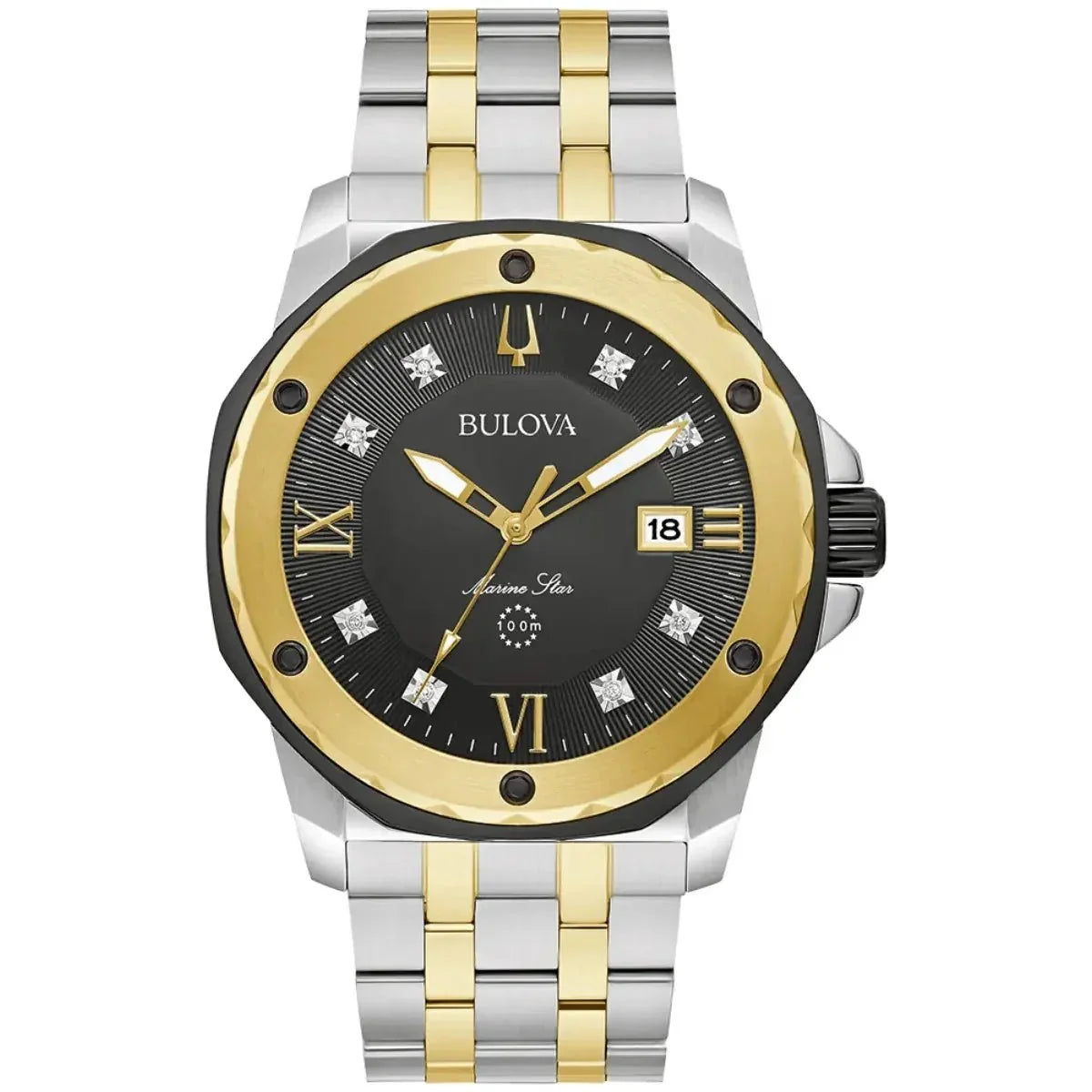 Bulova Marine Star Men's Two Tone Watch 98D175
