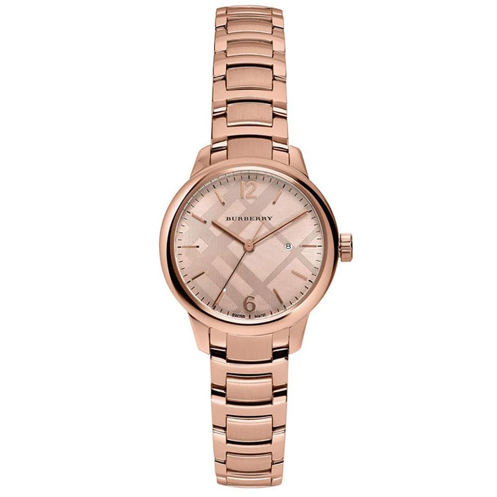 Women's Rose Gold Swiss Stainless Steel Burberry Bracelet Watch BU10116