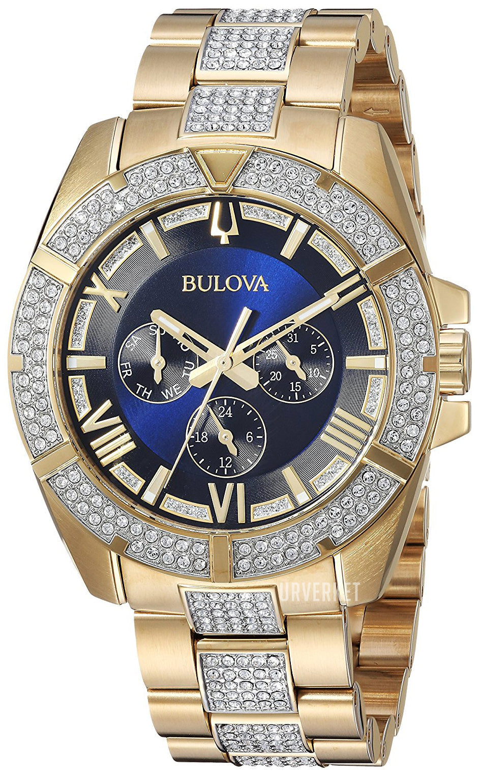 Bulova Crystal Men's Gold Watch 98C128 – product image 6