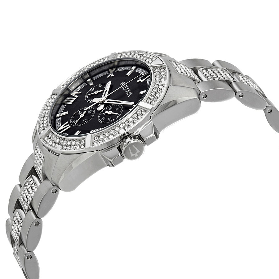 Bulova Crystal Men's Black Watch 96C126