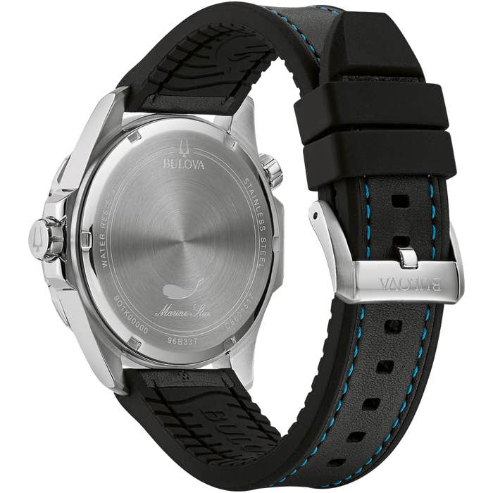 Marine Star Black Leather Watch 96b337 – product image 3