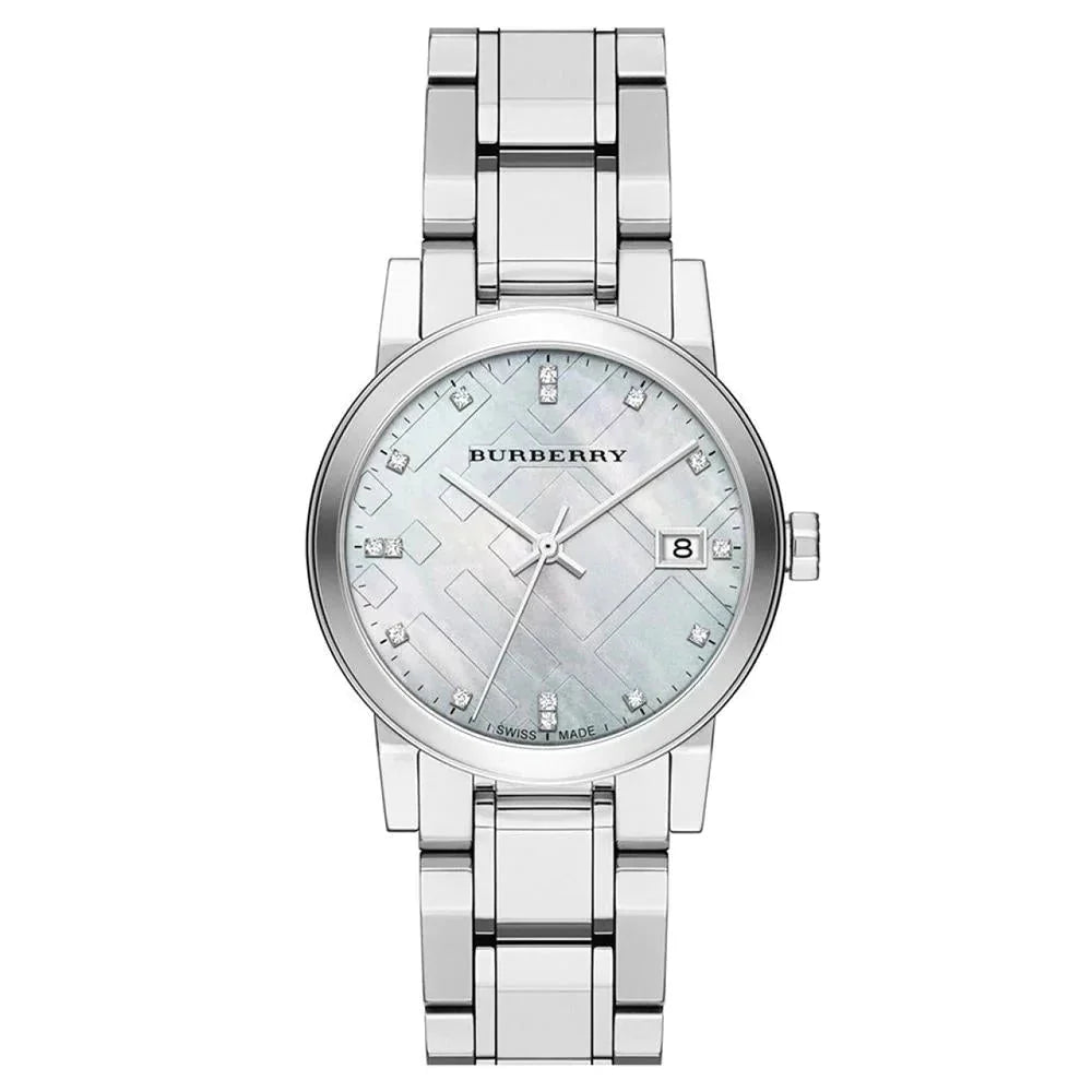 Burberry Women's Watch Check Stamped Silver BU9125