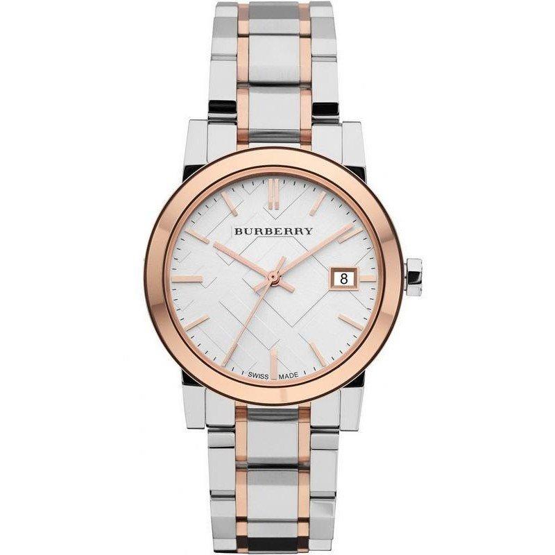 Burberry Women's Watch Check Stamped Two Tone BU9105