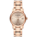 Burberry Women's Watch Diamond Check Stamped Rose Gold PVD BU9126