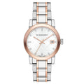 Burberry Women's Watch Diamond Check Stamped Two Tone BU9127
