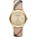Burberry Women's Watch The City Haymarket Check Yellow Gold BU9026