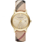Burberry Women's Watch The City Haymarket Check Yellow Gold BU9026
