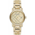 Burberry Men's Watch The City Engraved Checked Gold BU9038