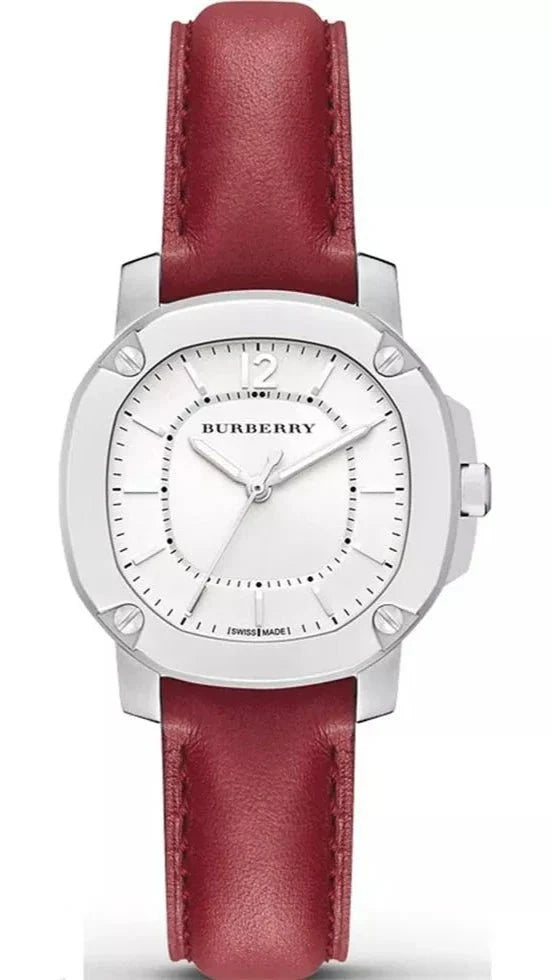 Burberry The Britain Women's Watch – White Dial, Red Leather Strap, 34mm BBY1705 – product image 2