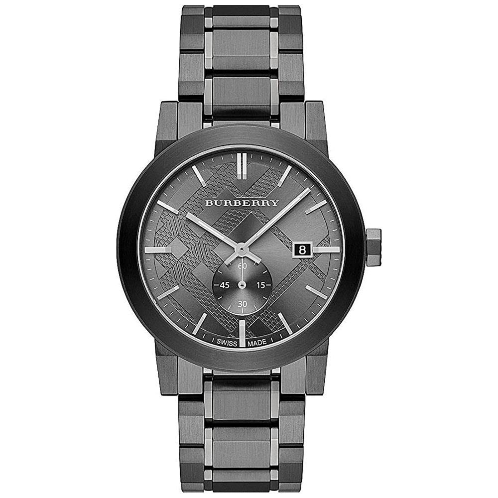 Men's Gunmetal Grey Stainless Steel Chronograph Burberry Watch BU9902