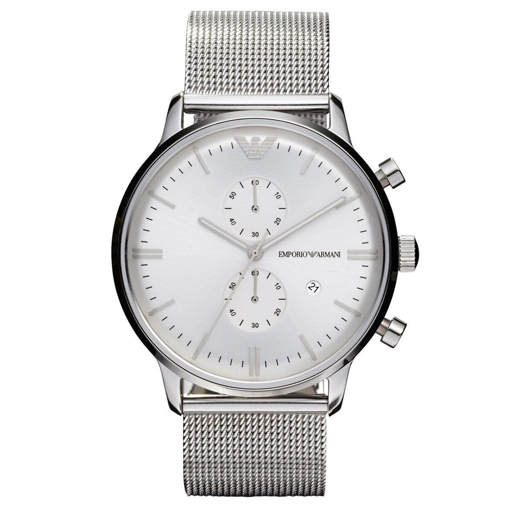 Emporio Armani Ar0390 Men S Chronograph Steel Watch