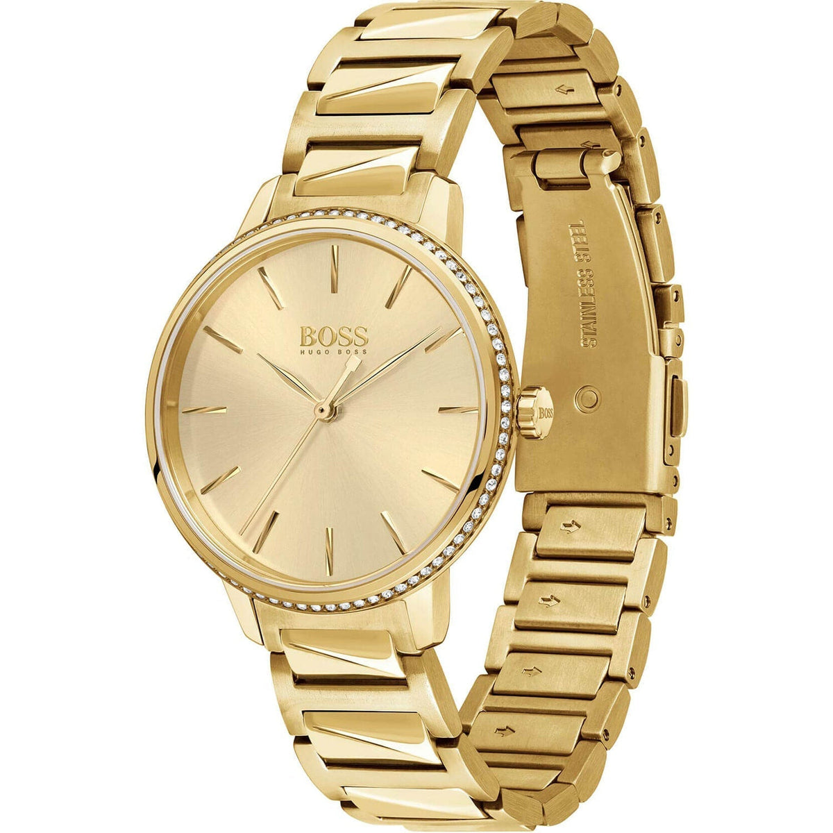 Hugo Boss Womens 1502541 Signature Gold Tone Stainless Steel Watch – product image 4