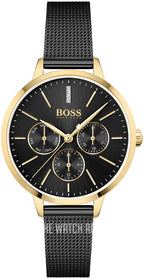 Hugo Boss Womens 1502601 Symphony Gold Tone And Black Mesh Bracelet Watch – product image 3