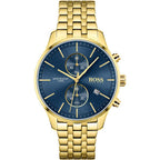 Hugo Boss Men S Watch Associate Yellow Gold Blue Hb1513841