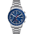 Fossil Sport Tourer Chronograph Stainless Steel Bracelet Blue Dial Men's Watch FS6047