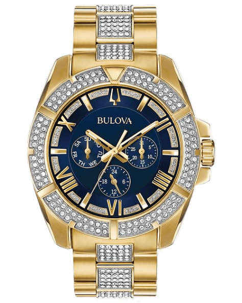 Bulova Crystal Men's Gold Watch 98C128 – product image 2
