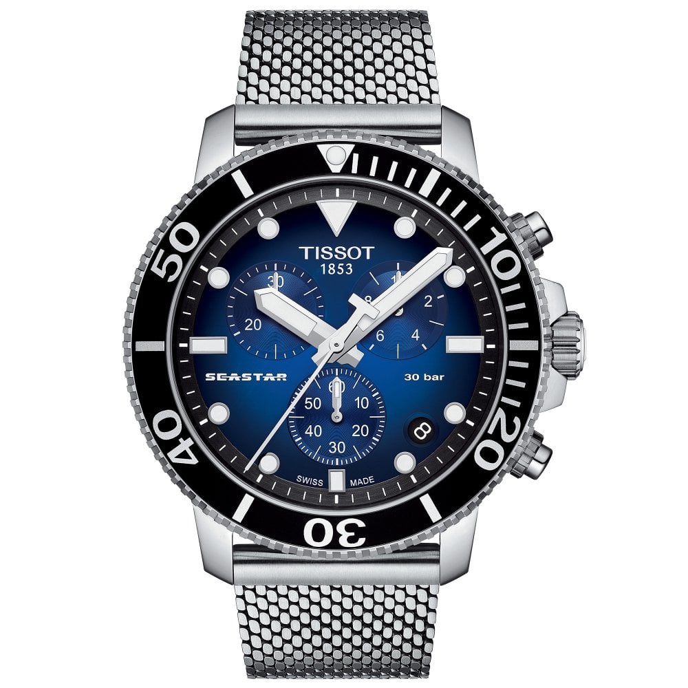 Tissot Chronograph Men's Watch Seastar 1000 Blue T1204171104102