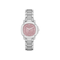 Burberry The Britain Pink Dial Silver Steel Strap Watch For Women BBY1704
