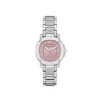 Burberry The Britain Pink Dial Silver Steel Strap Watch For Women BBY1704
