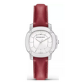 Burberry The Britain Women's Watch – White Dial, Red Leather Strap, 34mm BBY1705