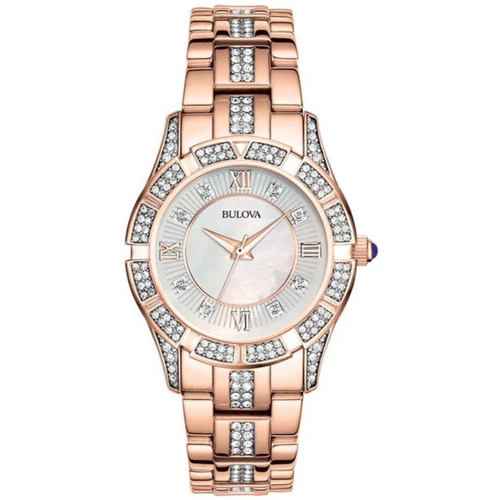 Bulova Crystal Women's Mother-of-Pearl Watch 98L197