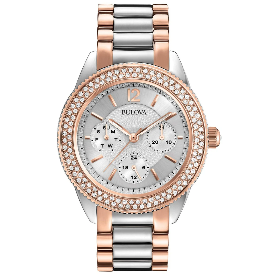 Bulova Crystal Women's Two-Tone Watch 98N100