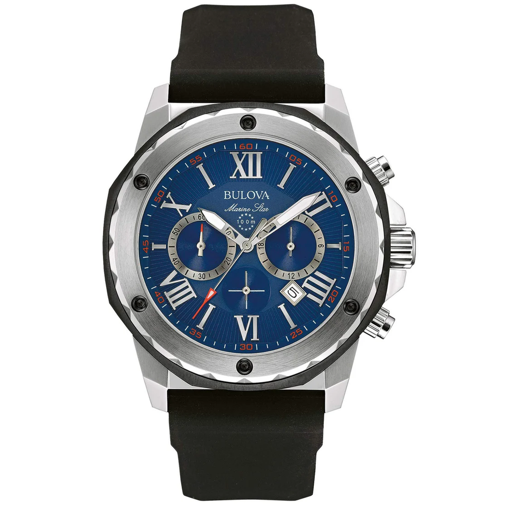 Bulova Marine Star Chronograph Men's Blue Watch 98B258