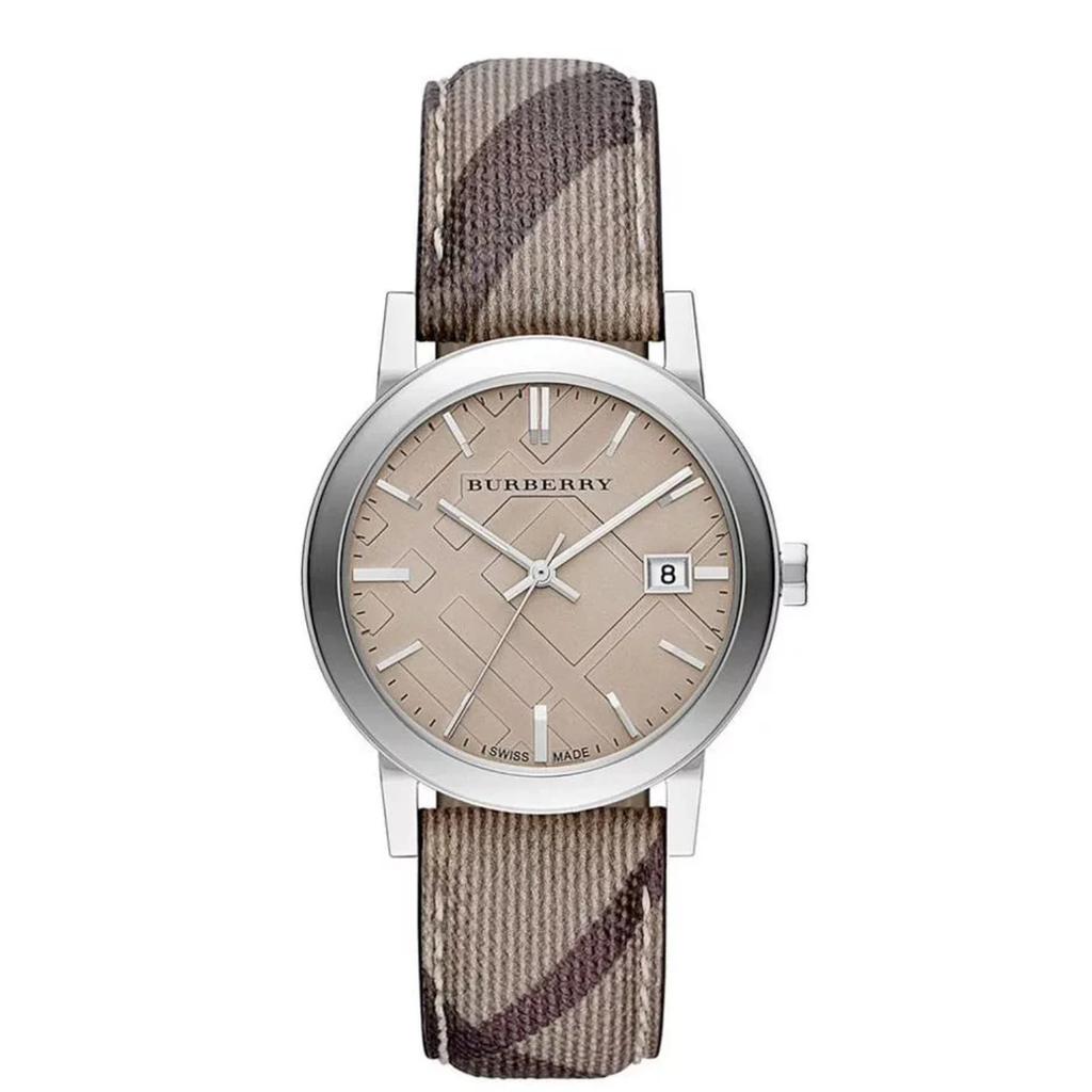 Burberry Women's Watch Smoke Check Strap BU9118