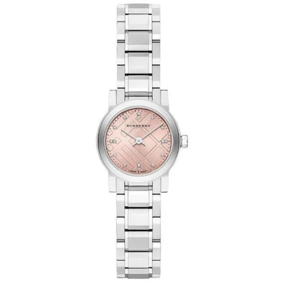 Burberry Women's Watch The City Check Diamonds Pink BU9223